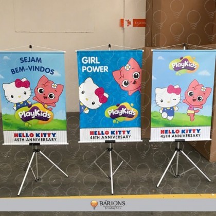 Banner em Lona Impresso para Comemoração do Aniversário Hello Kitty